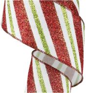 diagonal glitter stripe wired ribbon logo