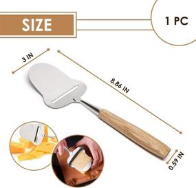 img 3 attached to 🧀 Stainless Steel Kitchen Cheese Slicer Spatula - Cheese Cutters for Block Cheese, Semi Soft Cheese Slicer - Cheese Plane Slicer with Wood Handle - Cheese Shaver and Essential Kitchen Tool