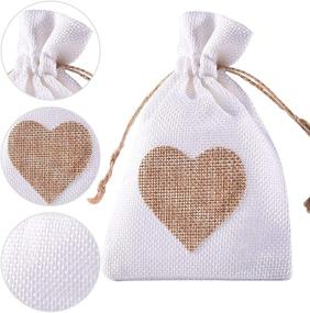 img 2 attached to WEWIVODA Burlap Bags: 40 Pack Drawstring Heart Gift Pouches for Valentine's Day, Wedding, Easter, Christmas, Halloween, Thanksgivings, New Year