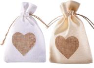 wewivoda burlap bags: 40 pack drawstring heart gift pouches for valentine's day, wedding, easter, christmas, halloween, thanksgivings, new year logo