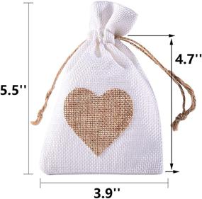 img 1 attached to WEWIVODA Burlap Bags: 40 Pack Drawstring Heart Gift Pouches for Valentine's Day, Wedding, Easter, Christmas, Halloween, Thanksgivings, New Year