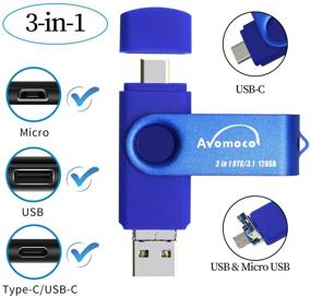 img 4 attached to 📷 Avomoco 3.1 128GB 3 in 1 High Speed Flash Drive for Android Phones Type C/USB C Devices,Tablets: The Ultimate Photo Stick for Samsung Galaxy, LG, Google Pixel, Hua Wei [Micro & USB C & USB A Ports]