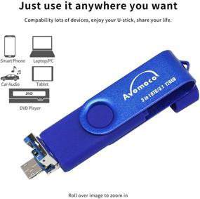 img 2 attached to 📷 Avomoco 3.1 128GB 3 in 1 High Speed Flash Drive for Android Phones Type C/USB C Devices,Tablets: The Ultimate Photo Stick for Samsung Galaxy, LG, Google Pixel, Hua Wei [Micro & USB C & USB A Ports]