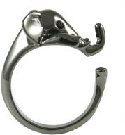 stylish and versatile ellenviva elephant adjustable animal wrap ring in shiny graphite tone – timeless fashion accessory logo
