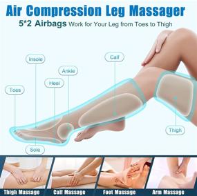 img 1 attached to Ultimate Leg Massager: Heat, Air Compression, Muscle Relaxation, 4 Modes & Intensities