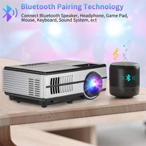 img 2 attached to 🔊 Portable Bluetooth WiFi Projector, LED Outdoor Movie Smart Projector with Airplay for iPhone Android, DVD, TV Stick, Laptop, PS5, USB, HDMI – Home Theater