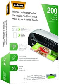 img 2 attached to 📦 Fellowes Thermal Laminating Pouches 5mil 200pk - Letter Size, Black/Grey (5743601)