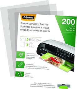 img 1 attached to 📦 Fellowes Thermal Laminating Pouches 5mil 200pk - Letter Size, Black/Grey (5743601)