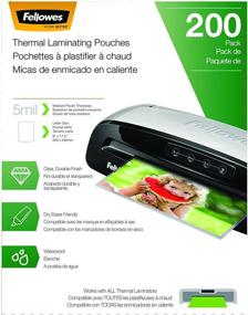 img 3 attached to 📦 Fellowes Thermal Laminating Pouches 5mil 200pk - Letter Size, Black/Grey (5743601)