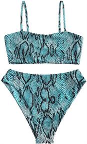 img 4 attached to 🐆 ZAFUL Leopard Print Bandeau Multi C Women's Clothing for Swimsuits & Cover Ups