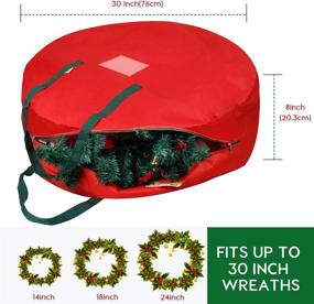 img 3 attached to D-FantiX Christmas Wreath Storage Container: 30 inch Large Xmas Wreath Storage Bag for easy and organized Garlands, Decorations, and Ornaments