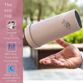 img 1 attached to bioGo Cup - Rice Husk Fibre, BPA-Free Double Wall Insulation Reusable Coffee Cups - On-The-Go Travel Mug with Screw Tight Lid, Textured Grip - Ultra Lightweight (Faded Pink, 16oz)