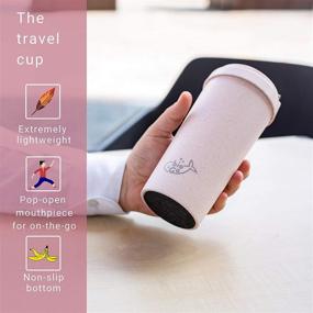 img 2 attached to bioGo Cup - Rice Husk Fibre, BPA-Free Double Wall Insulation Reusable Coffee Cups - On-The-Go Travel Mug with Screw Tight Lid, Textured Grip - Ultra Lightweight (Faded Pink, 16oz)