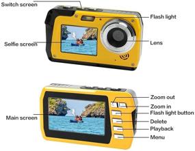 img 2 attached to 📸 Capture the Subaquatic Beauty with Our Underwater Cameras: Waterproof Camera Full HD 2.7K 48 MP Video Recorder Selfie Dual Screens 16X Digital Zoom Underwater Digital Camera for Snorkeling!