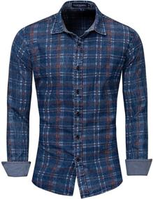 img 4 attached to 👕 YAOHUOLE Button Plaid Shirt: Elevate Your Casual Men's Clothing Style