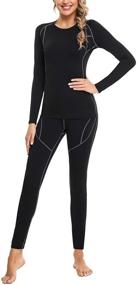 img 4 attached to 🔥 Stay Warm and Cozy with Sykooria Women's Thermal Underwear Long John Set - Fleece Lined Base Layer for Winter Skiing