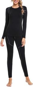 img 3 attached to 🔥 Stay Warm and Cozy with Sykooria Women's Thermal Underwear Long John Set - Fleece Lined Base Layer for Winter Skiing