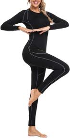 img 1 attached to 🔥 Stay Warm and Cozy with Sykooria Women's Thermal Underwear Long John Set - Fleece Lined Base Layer for Winter Skiing