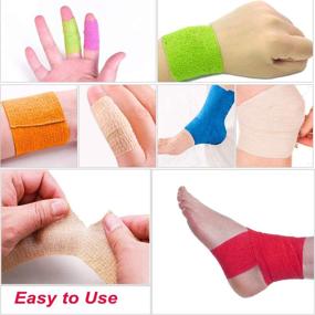 img 1 attached to 🌈 16-Pack Rainbow Self Adhesive Bandage Wrap: First Aid for Pets & Sports Injuries