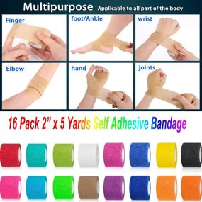 img 3 attached to 🌈 16-Pack Rainbow Self Adhesive Bandage Wrap: First Aid for Pets & Sports Injuries