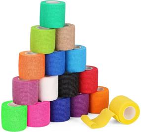 img 4 attached to 🌈 16-Pack Rainbow Self Adhesive Bandage Wrap: First Aid for Pets & Sports Injuries