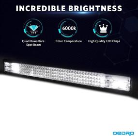 img 1 attached to 🚗 OEDRO 30-Inch LED Light Bar - 768W Quad-Rows Spot Flood Combo Off-Road Lights with Wiring Harness for Pickup Jeep SUV 4WD 4X4 ATV UTE Truck Tractor, IP68 Grade, 12V 24V