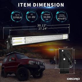 img 3 attached to 🚗 OEDRO 30-Inch LED Light Bar - 768W Quad-Rows Spot Flood Combo Off-Road Lights with Wiring Harness for Pickup Jeep SUV 4WD 4X4 ATV UTE Truck Tractor, IP68 Grade, 12V 24V