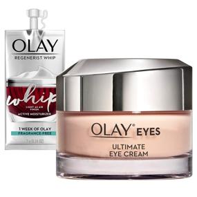 img 4 attached to 💧 Olay Ultimate Eye Cream for Wrinkles, Puffy Eyes & Dark Circles, 0.4 Oz + Whip Face Moisturizer Travel/Trial Size Gift Set