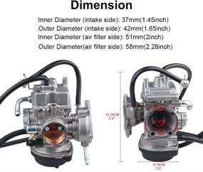 img 3 attached to Улучшите производительность своего квадроцикла с карбюратором WATERWICH для Yamaha Bruin Big Bear Wolverine Kodiak Grizzly 250 350 400 450 YFM 4x4 ATV - комплект с фильтром, крышкой основания дроссельной заслонки и винтом.