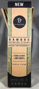 img 1 attached to 🌱 Набор из 12 бамбуковых столовых соломинок от BamBoo Roots - устойчивая альтернатива пластиковым соломинкам - 100% органические, без бисфенола А, безопасные и химически чистые - в комплекте с чистящей щеткой для соломинок