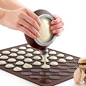 img 2 attached to 🥮 Ultimate Silicone Macaron Baking Kit: Pastry Baking Mat, Decorating Piping Pot, 4 Nozzles Included!