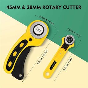 img 3 attached to 🧵 Magicfly Rotary Cutter Set: 45mm and 28mm Fabric Cutters Kit with 10 Extra Blades, A3 Double-Sided Self Healing Cutting Mat, 12x6 Inch Quilting Ruler - Perfect for Sewing, Fabric Cutting, and Art Crafting