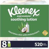 🌴 kleenex soothing lotion facial tissues - coconut oil, aloe, and vitamin e, 65 count (pack of 8) logo