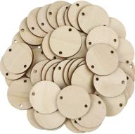 🔖 bememo 100 pieces circle wooden tags - birthday board tags with 2 holes for diy crafts, chore board - 1.5 inches logo