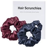 💆 sleek and gentle hair care: silk charmeuse scrunchies for women - 2 pack logo