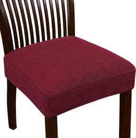 img 4 attached to 🛋️ Burgundy Stretch Jacquard Slipcovers with Removable Design