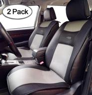 enhance comfort and style: big ant breathable 2pc universal car seat cover pu leather cushion for car, truck, suv - black & gray logo