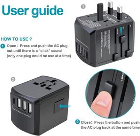 img 2 attached to 🌍 ZGGCD Travel Adapter: Universal Plug Adaptor with USB & USB Type-C Port, High Speed Worldwide Wall Charger for Phone and Laptop - All in One AC Socket