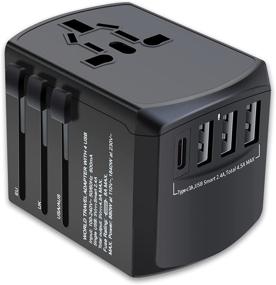 img 4 attached to 🌍 ZGGCD Travel Adapter: Universal Plug Adaptor with USB & USB Type-C Port, High Speed Worldwide Wall Charger for Phone and Laptop - All in One AC Socket