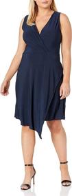 img 2 attached to 👗 Sophisticated Style: Star Vixen Plus Size Sleeveless Asymmetrical Dresses for Fashionable Women