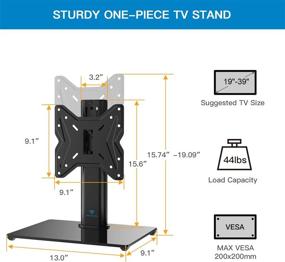 img 1 attached to 📺 Подставка PERLESMITH Swivel Universal TV Stand / Base - настольная подставка для телевизоров LCD LED от 19 до 39 дюймов - высота регулируется, с основанием из закаленного стекла, VESA 200x200 мм