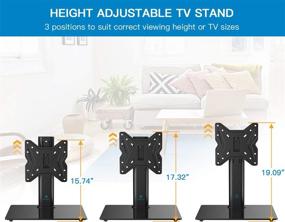 img 3 attached to 📺 PERLESMITH Swivel Universal TV Stand / Base - Table Top TV Stand for 19-39 inch LCD LED TVs - Height Adjustable with Tempered Glass Base, VESA 200x200mm