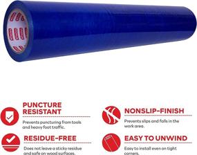 img 3 attached to 🔵 XFasten Floor Protection Film 24-inch x 200-foot Roll: 3 mils Blue Self-Adhesive Plastic Film for Hardwood Floor Protection, Residue-Free Painting & Construction - Sticky Floor Protective Film Roll