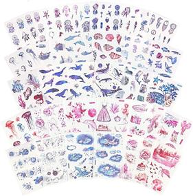 img 4 attached to 🎨 Colorful Watercolor Fantasy Stickers Set for Scrapbooking, Crafts & DIY - 300+PCS