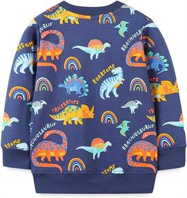 img 3 attached to 👕 Boys' Cartoon Cotton Sleeve Sweatshirts for Toddlers at Active