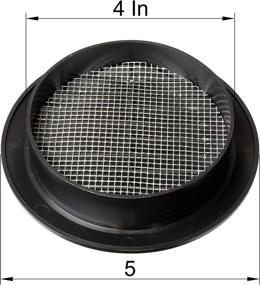 img 1 attached to 🏠 Vent Systems 4'' Inch - Black Soffit Vent Cover with Insect Screen - Ideal for HVAC Vents in Bathroom, Home Office, Kitchen