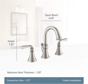 img 3 attached to 💧 Moen WS84855SRN Wetherly Two Handle Widespread Faucet: Stylish and Efficient Design