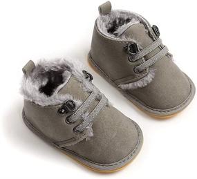 img 3 attached to 👶 Zoolar Baby Warm Booties: Cozy Fur Lace-Up Boots for Newborn Boys and Girls