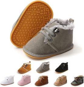 img 4 attached to 👶 Zoolar Baby Warm Booties: Cozy Fur Lace-Up Boots for Newborn Boys and Girls