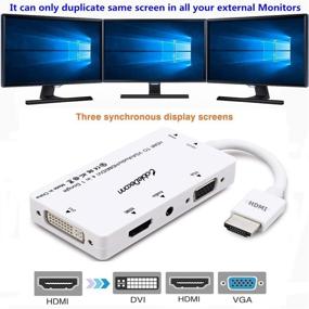 img 3 attached to 🔌 HDMI к VGA DVI HDMI 4-в-1 конвертер адаптерный кабель с аудио выходом 3,5 мм и micro USB - Совместим с ноутбуками, компьютерами и многим другим - Одновременные подключения